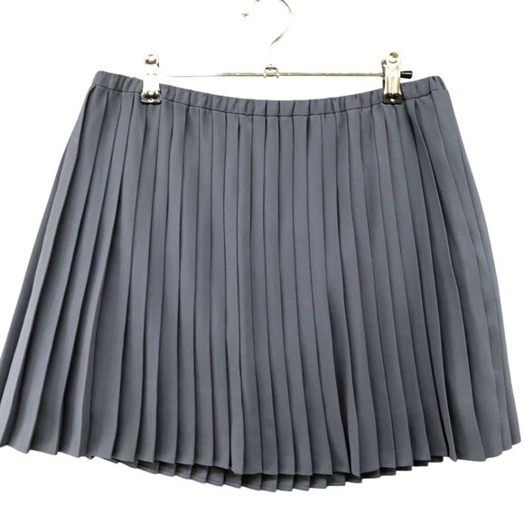 Banana Republic Accordion Pleated Mini Skirt Womens MP Dusty Blue Gray Pull On - Picture 1 of 6